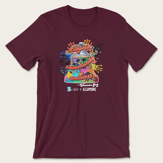 Be Well Bell Tee Shannon Joy - Maroon