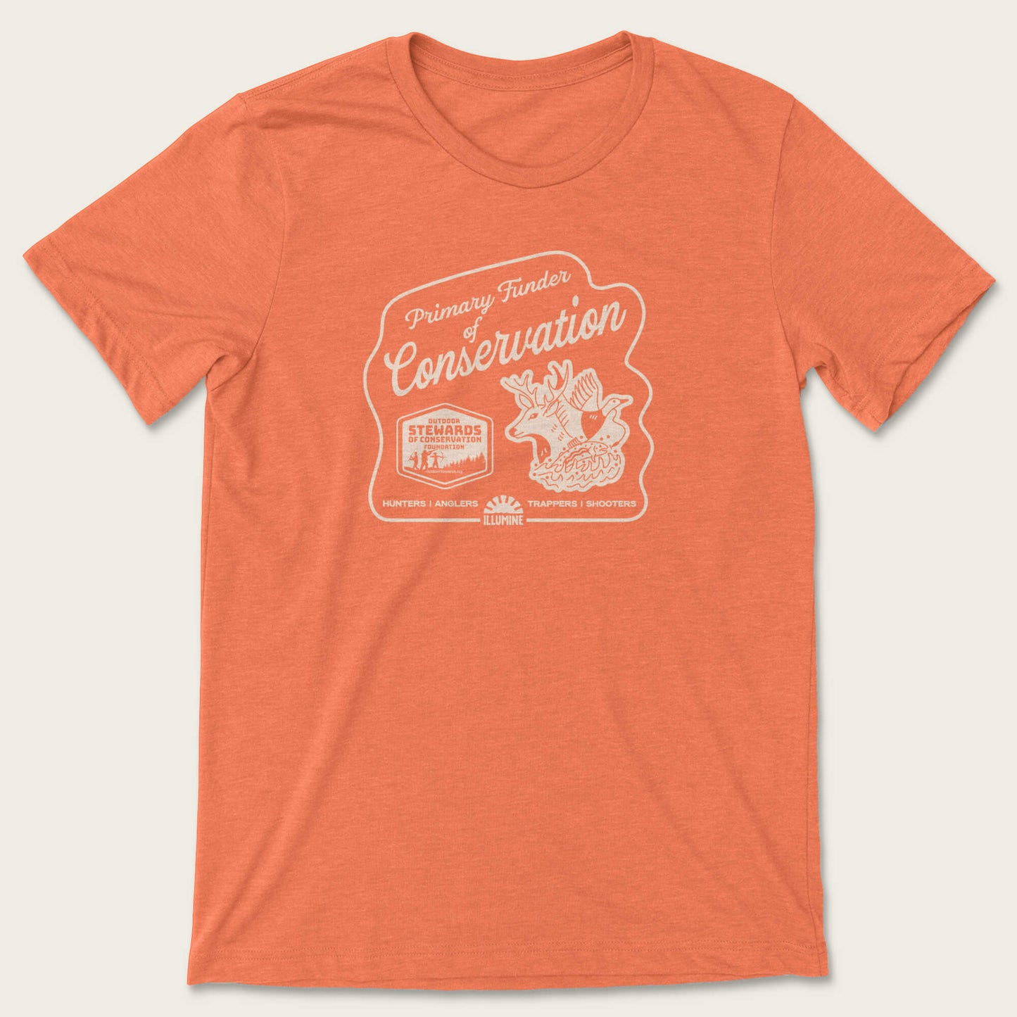 Primary Funder of Conservation Tee - Heather Orange