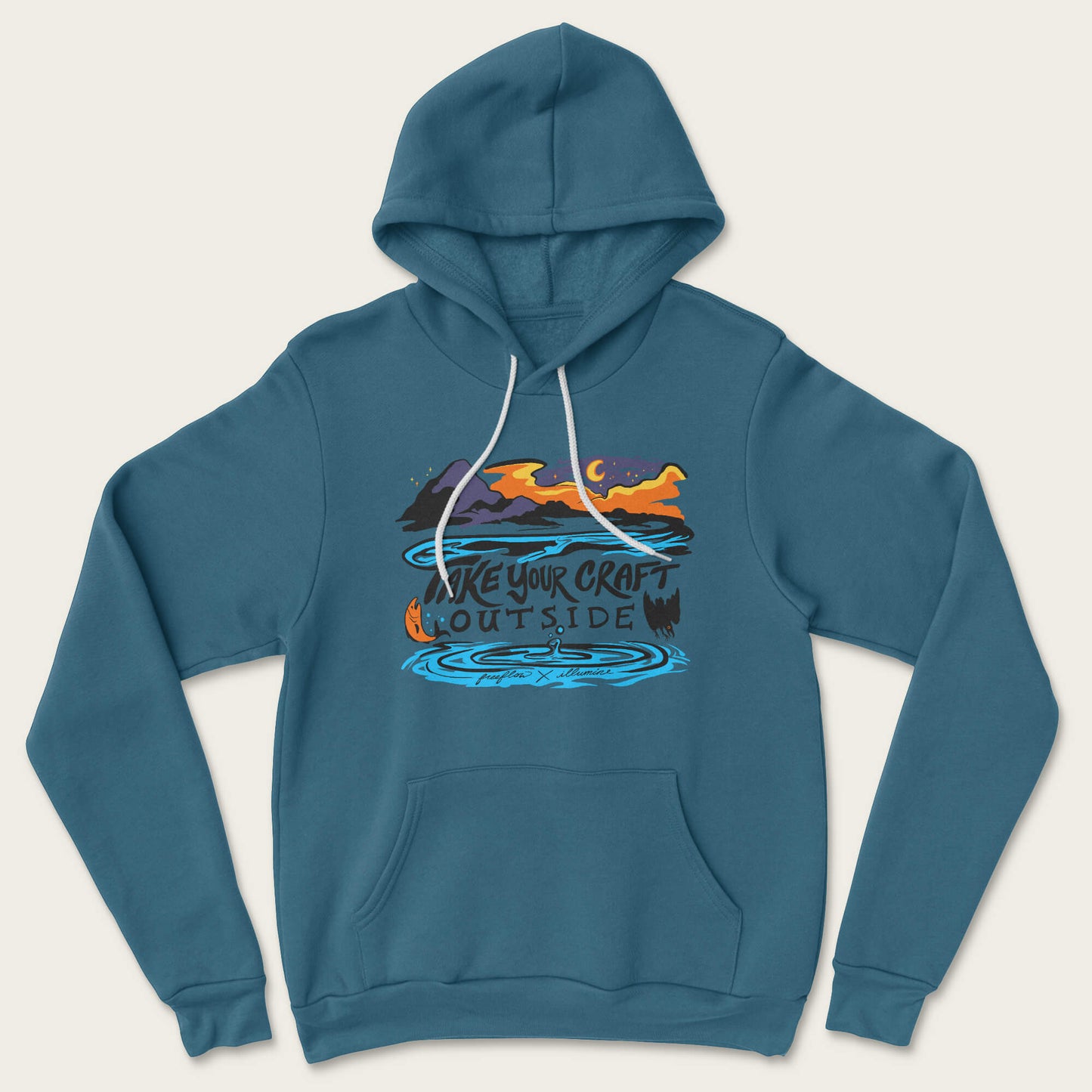 Take Your Craft Outside Hoodie - Heather Deep Teal