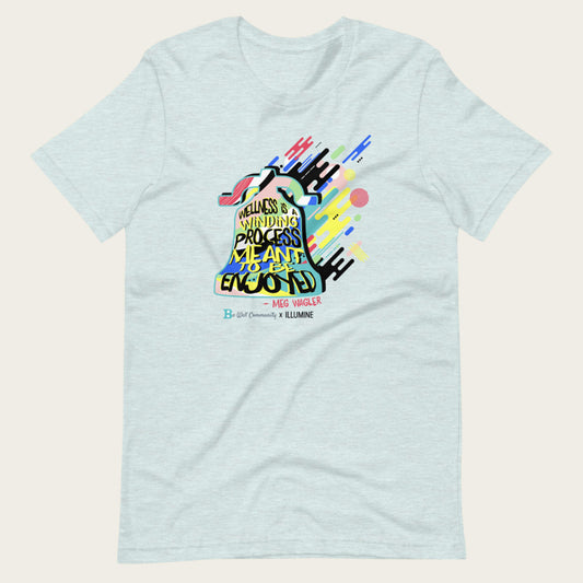 Be Well Bell Tee Meg Wagler - Heather Prism Ice Blue