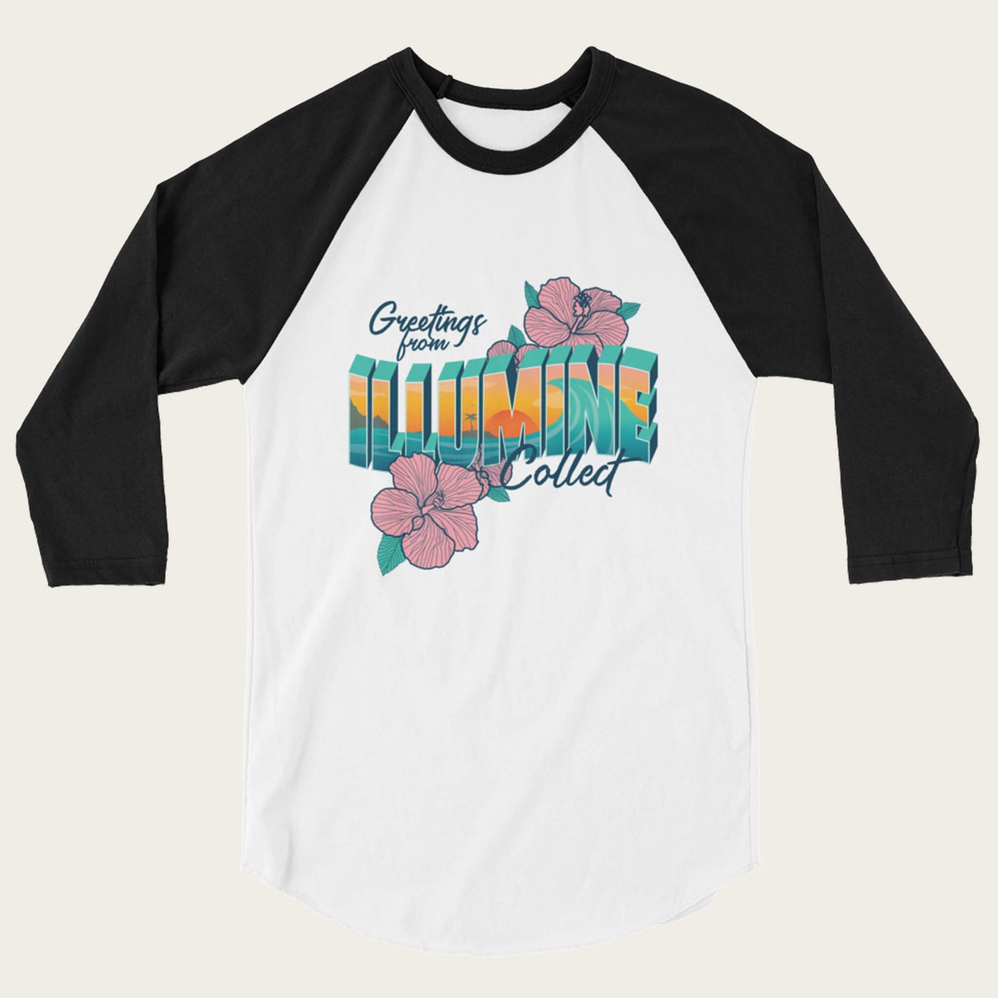 Postcard Baseball Tee - White/Black