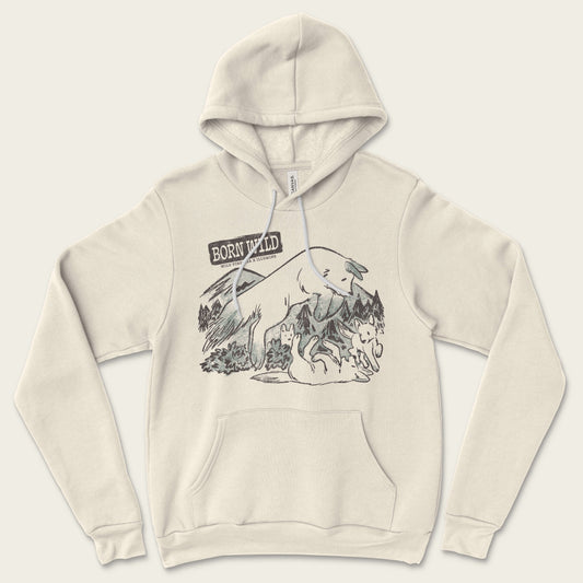 Born Wild Hoodie - Heather Dust