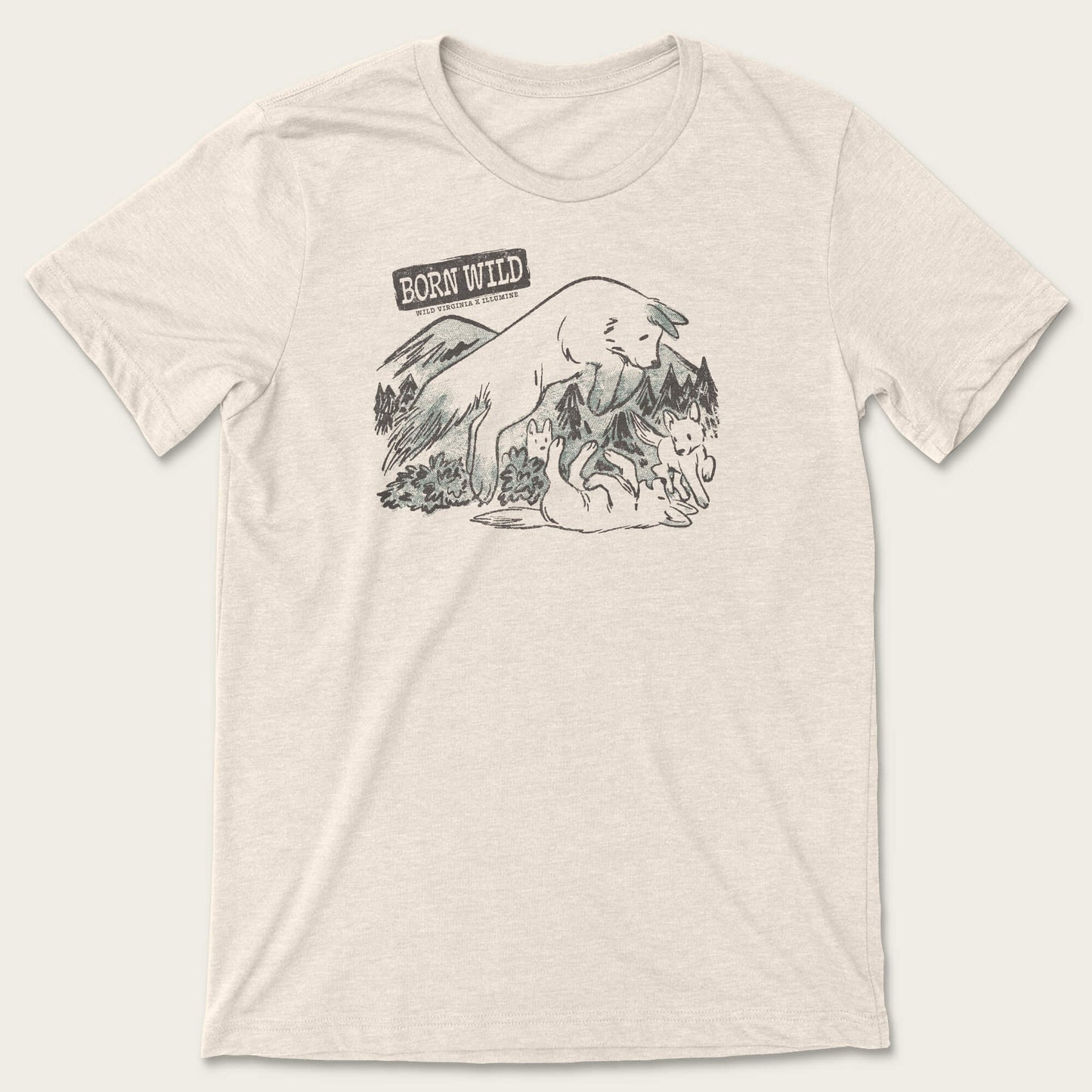 Born Wild Tee - Heather Dust