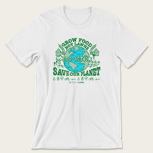 Grow Food, Not Lawns Tee - White