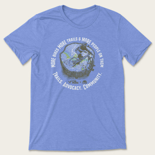 MORE Trails Tee - Heather Columbia Blue