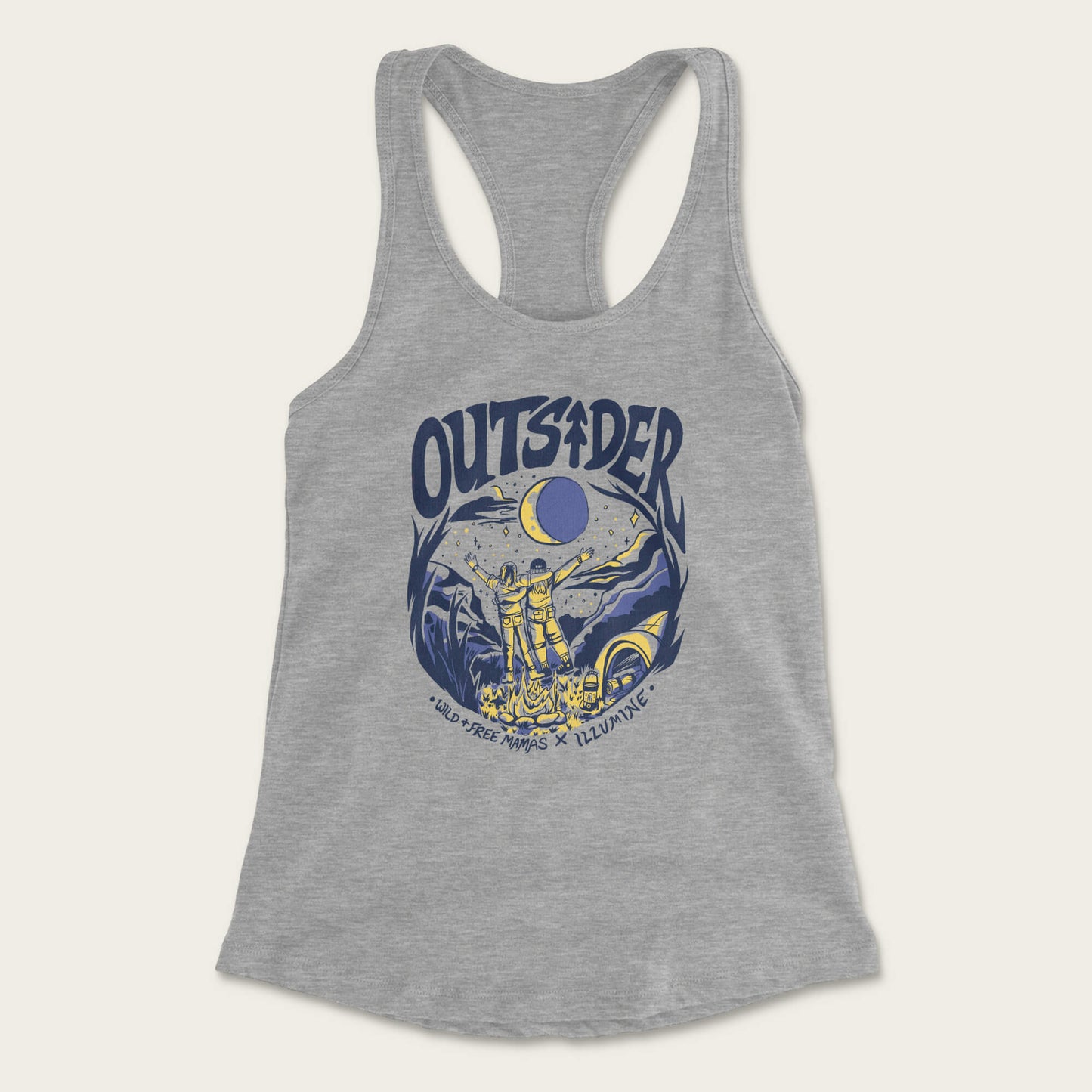 Outsider Ladies Racerback Tank - Heather Grey