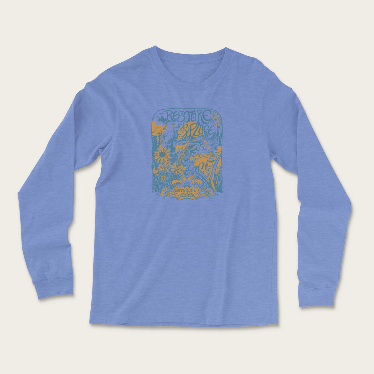 Restore And Explore Long Sleeve - Heather Columbia Blue