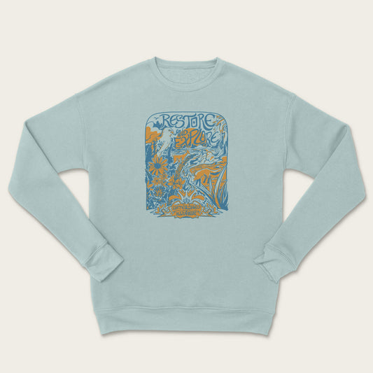 Restore And Explore Sweatshirt - Dusty Blue