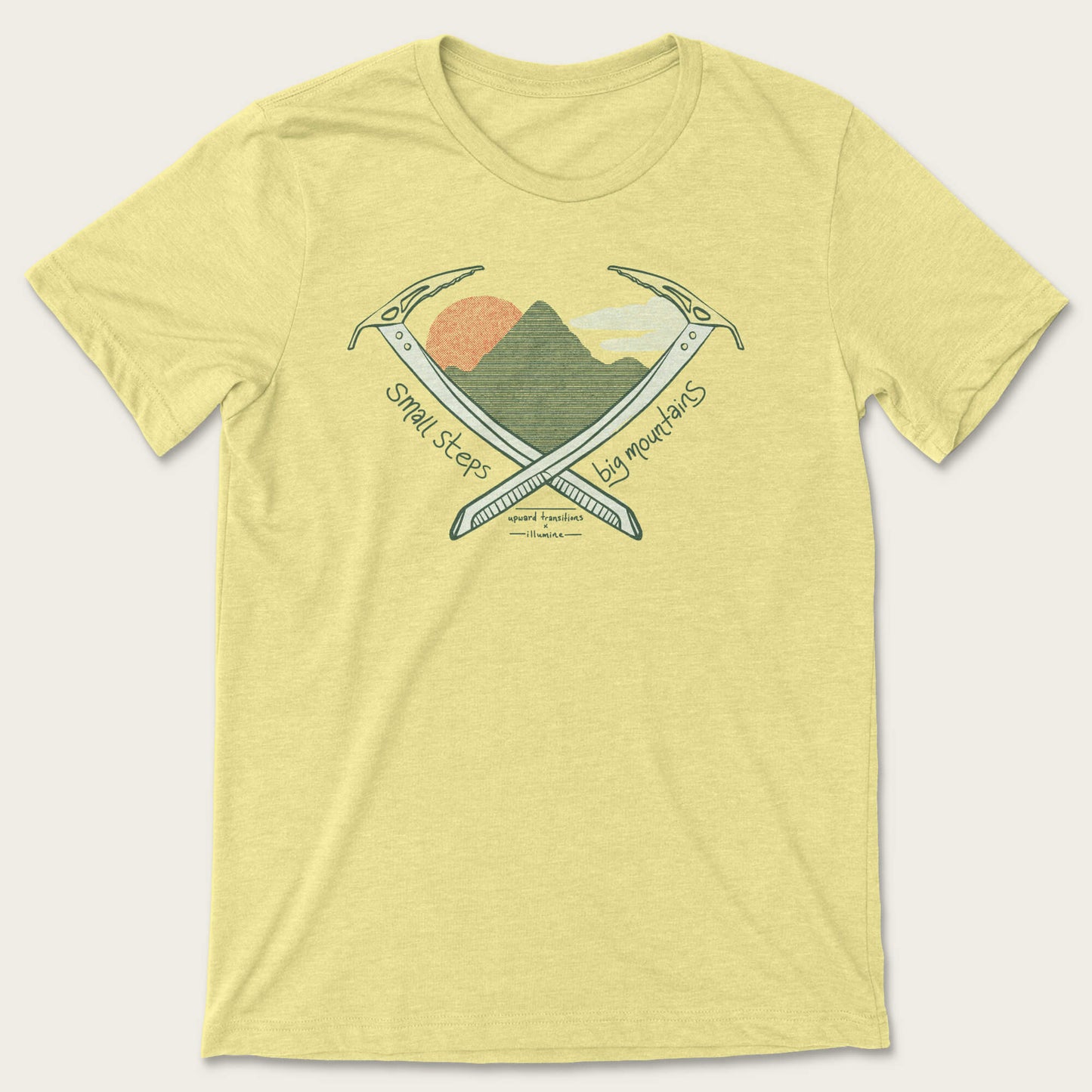 Small Steps Big Mountains Tee - Heather French Vanilla