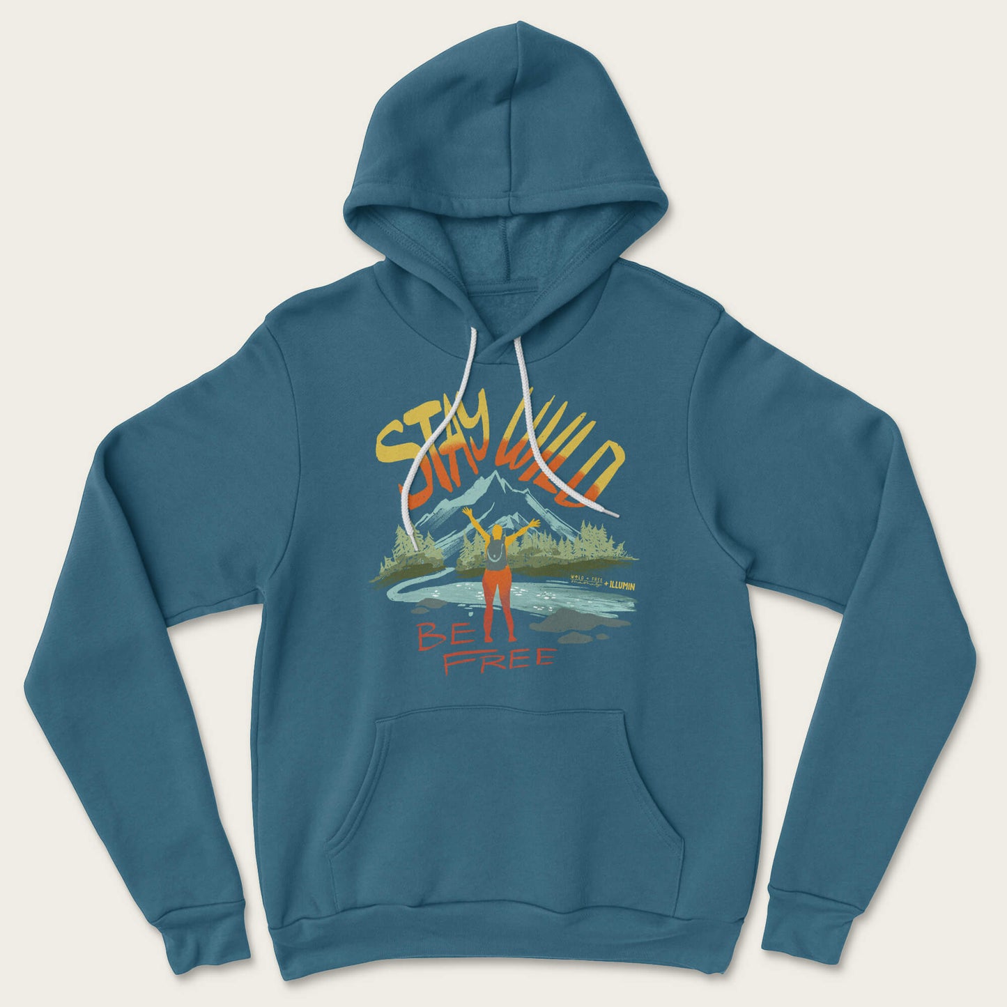 Stay Wild Hoodie - Heather Deep Teal