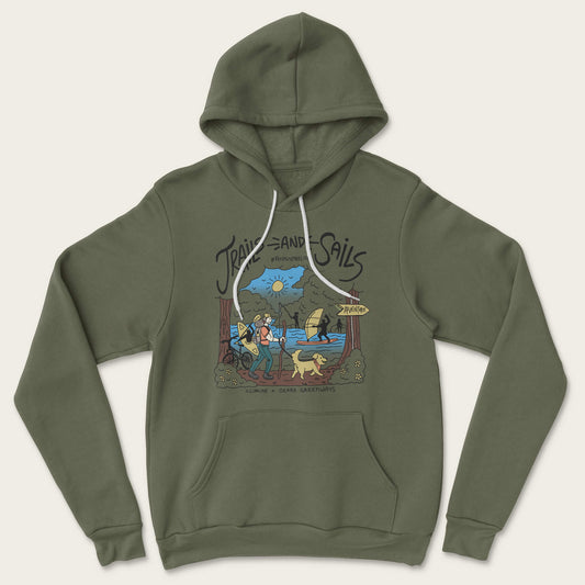 Trails and Sails Hoodie - Military Green