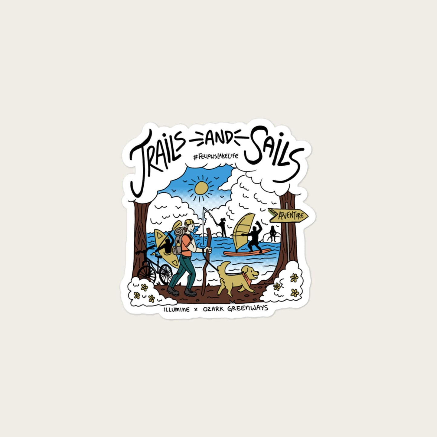Trails and Sails Sticker