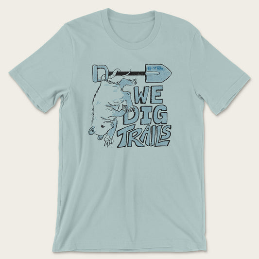 We Dig Trails Tee - Dusty Blue