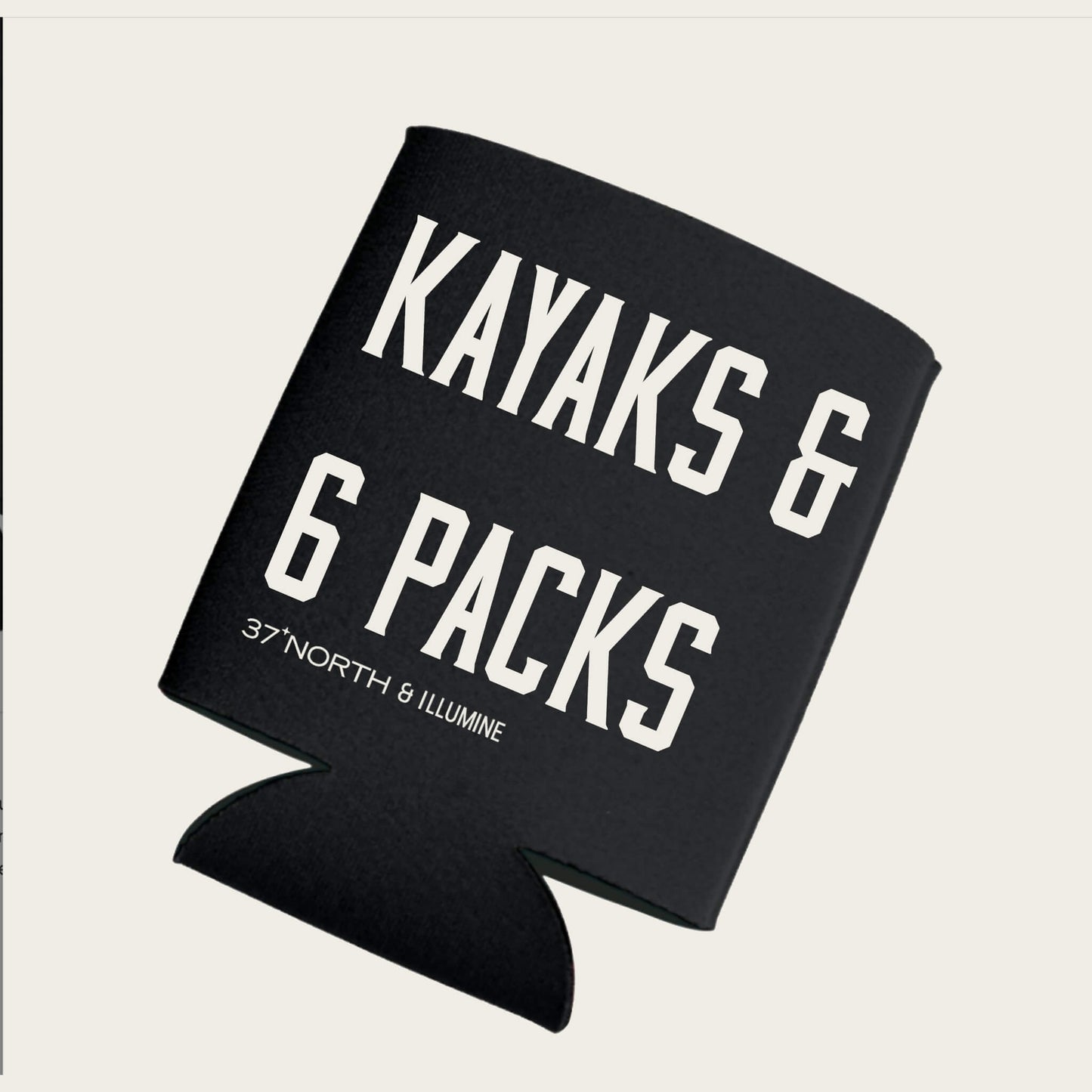 Kayaks & 6 Packs Coozie - Black