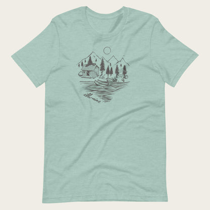 Lake Camping Tee - Heather Prism Dusty Blue